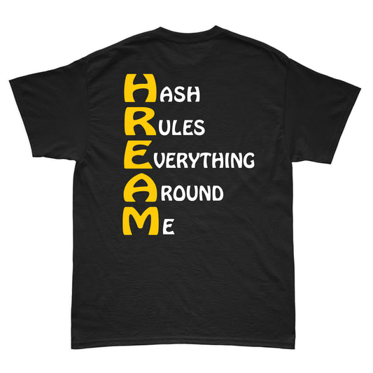 H.R.E.A.M. Hash Rules Everything Around Me Short Sleeve Black T-Shirt