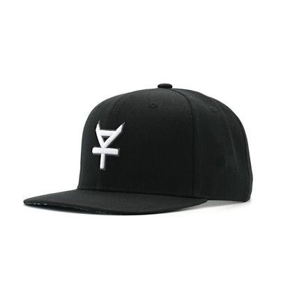 Kaya White Logo Embroidered Snapback Tropical Underbill - Black