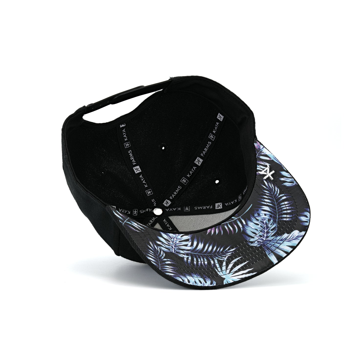 Kaya White Logo Embroidered Snapback Tropical Underbill - Black