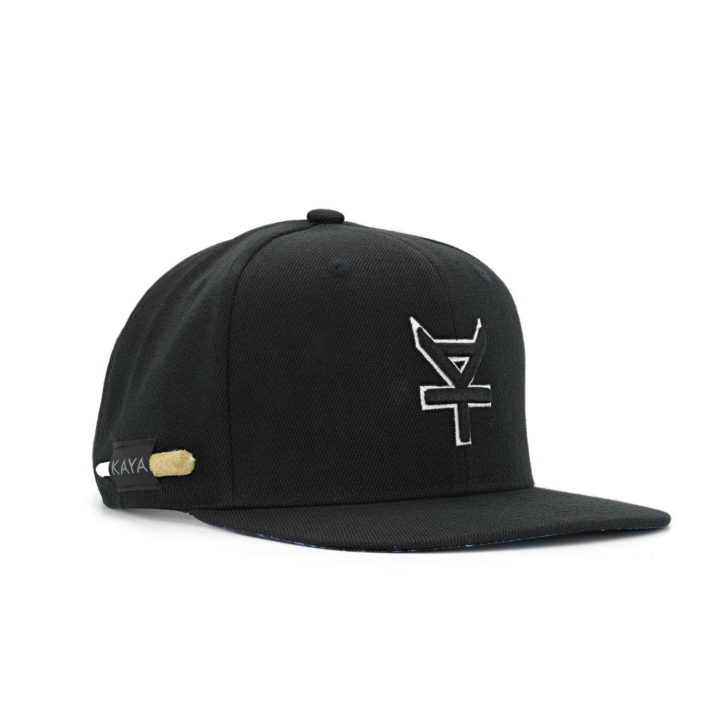 Kaya Black Logo Embroidered Snapback Tropical Underbill - Black