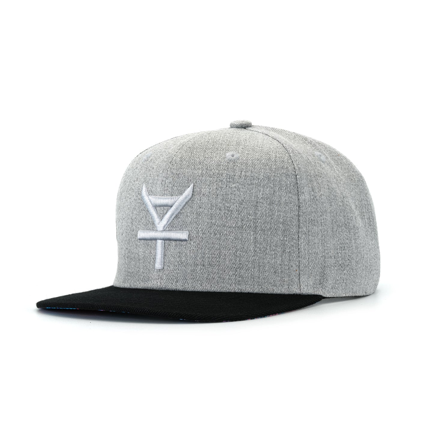 Kaya Grey Logo Embroidered Snapback Tropical Underbill - Heather Grey/Black