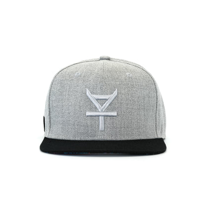 Kaya Grey Logo Embroidered Snapback Tropical Underbill - Heather Grey/Black