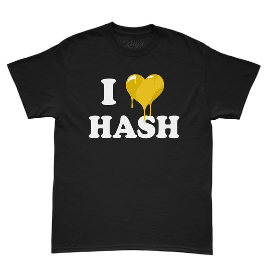 I Love Hash Short Sleeve Black T-Shirt