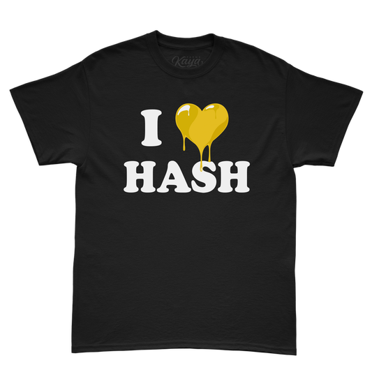 I Love Hash Short Sleeve Black T-Shirt